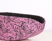 Cat Canoe a Modern Cat Bed in Hot Pink and Black Tiger Stripe