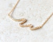 Crystal Wave Necklace / Choose your color / gold, silver and pink gold