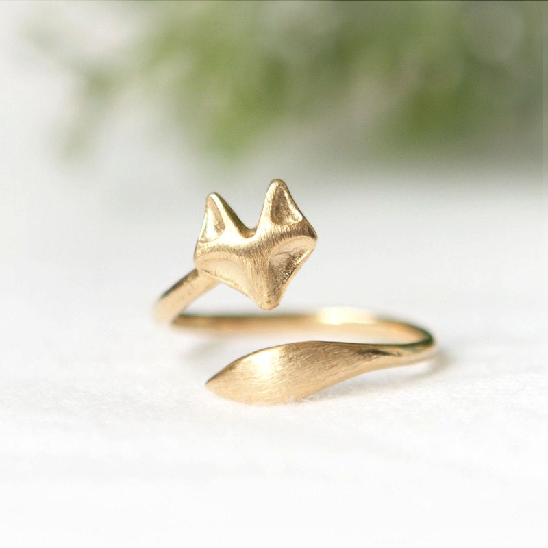 Fox ring / adjustable ring / choose your color-gold and silver