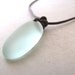 Mens Sea Glass Necklace Seaglass Aqua Unisex Braided Leather AdjustableNecklace Recycled Eco BellinaCreations