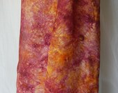 Hand Dyed Silk Scarf  - pink, mauve, peach, wine, claret, burgundy Silk hand painted Scarf Batik Style- Spash of Spring - Mother's Day