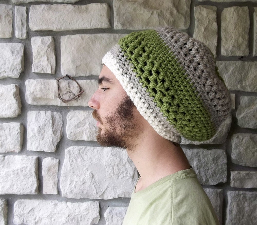 Eco-friendly Dreadlock Tam / natural wool and organic cotton slouchy dread hippie tam hat