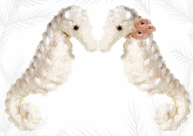 Seashell and Glittered Seahorse Cake Topper