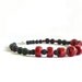 DIVA. coral statement necklace with matte black agate. statement piece. summer fashion.