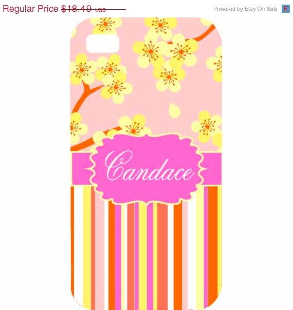 SPRING SALE iPhone 4 4s 5 ipod touch 4 Personalized Custom Japanese Flowers Cherry Blossoms HaRD, RuBBer, or BuMPeR case
