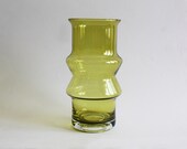 Green Riihimaki Lasi Oy Vase by Tamara Aladin 70s