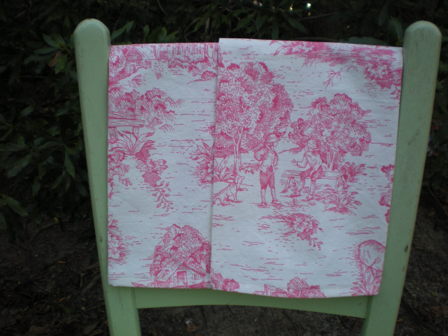 Red and cream toille all cottoon tea towels