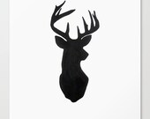 Deer Silhouette original painting 10x10 medium - MADE TO ORDER (also available as print)