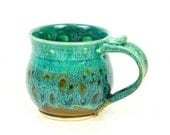 Coffee Mug / Made to Order / Handmade Pottery / Green Brown
