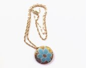 The Blue Belly Necklace  // Floral Flower Asymmetrical White Pearl