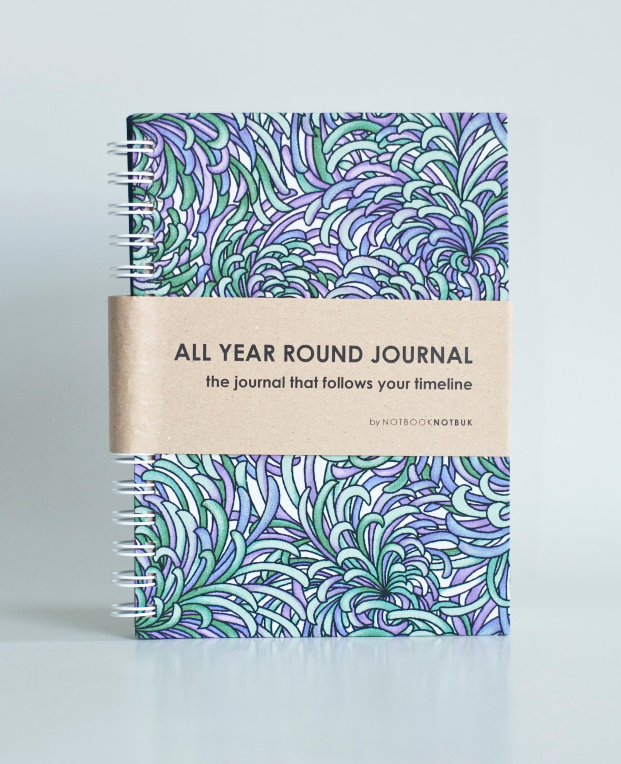 All Year Round Timeless Journal (Self filled dates, months & years, fabric wrapped) - Purple Lavender