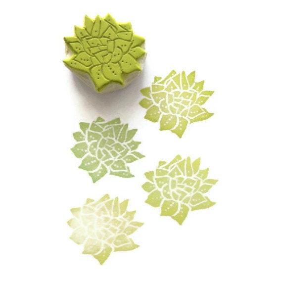 Succulent Plant Rubber Stamp - Cling Rubber Stamp