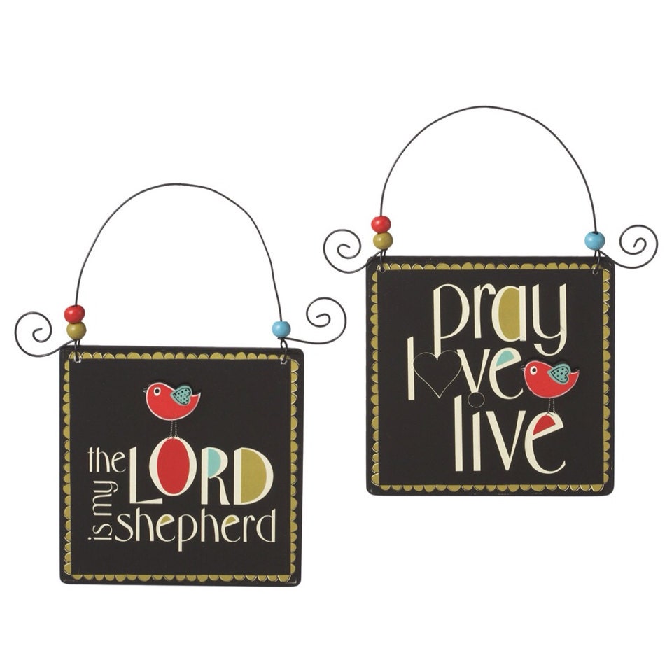 Scripture Art, The Lord is my Shepherd and Pray Love Live plaques