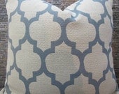 Designer Pillow Cover - 18  x 18 Textured Moroccan Quatrefoil Lattice