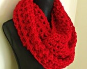 Red Infinity Scarf Oversized Circle Scarf Ready To Ship