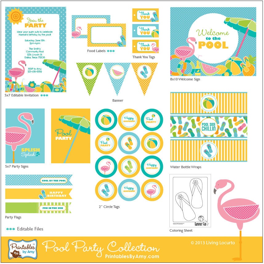 PRINTABLE Pool Party Collection