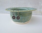 Ceramic Earring Bowl // Handmade Pottery Earring Holder // Spring Green Jewelry Organizer