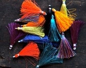 Wild Child / Silk Tassels from India / Neon Bright Jewelry Making Tassels or Craft Supplies / Boho Tassels / 2"