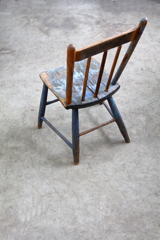 Antique Blue Wood Chair // The Folk - 86home