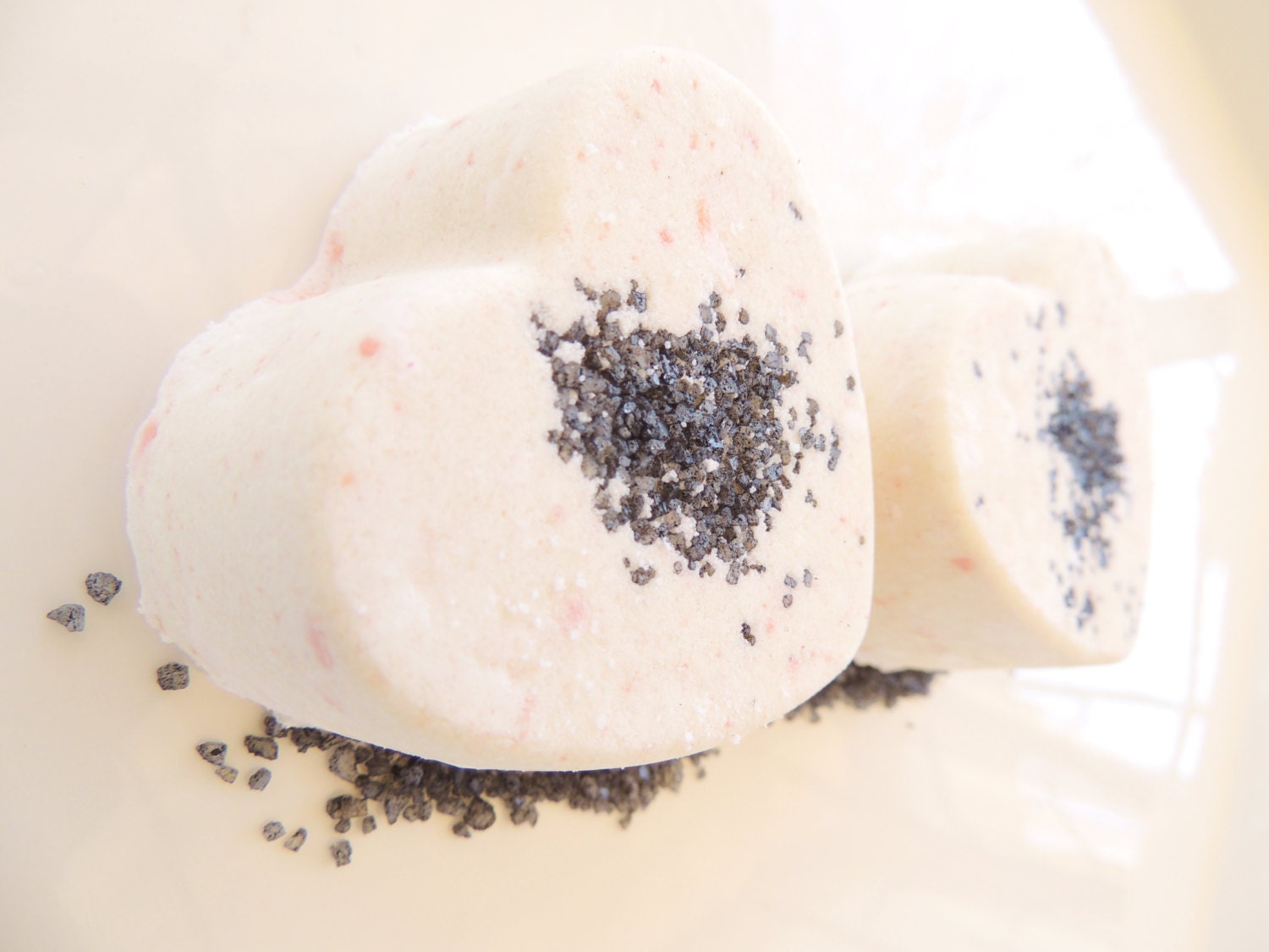 SALT BATH BOMB, Bath Bombs, Bath Fizzies Enriched with Hawaiian Black Lava Salt, Scented in Essential Oils of Minted Melody, Handmade