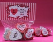 Princess Couture Valentine Party Favor Bag Toppers and Kisses Candy Labels
