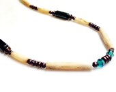 Magnetic Necklace Therapy Ethnic Unisex magnetic hematite crystal copper and bone free gift tag and bag