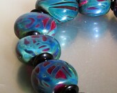 Silver Glass  Lampwork Beads Red Sea Collection (7)  - LEteam