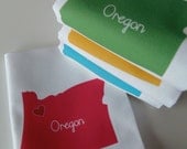 I Love Oregon Napkins in Pop Color- Set of FOUR
