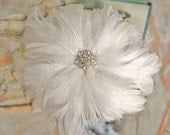 Bridal Headpiece, Bridal Feather Fascinator, Feather Head Piece, Feather Hair Clip, Wedding Headpiece, White, Ivory, Black