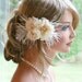 Champagne Bridal Fascinator Hair Accessory, Wedding Head Piece, Champagne Bridal Hair Flower, Pearl, Crystal, Flapper Style
