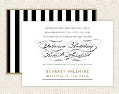 Downtown Chic Wedding Invitation Suite in Gold and Black, Digital Files, Purchase for a Sample of Package 1