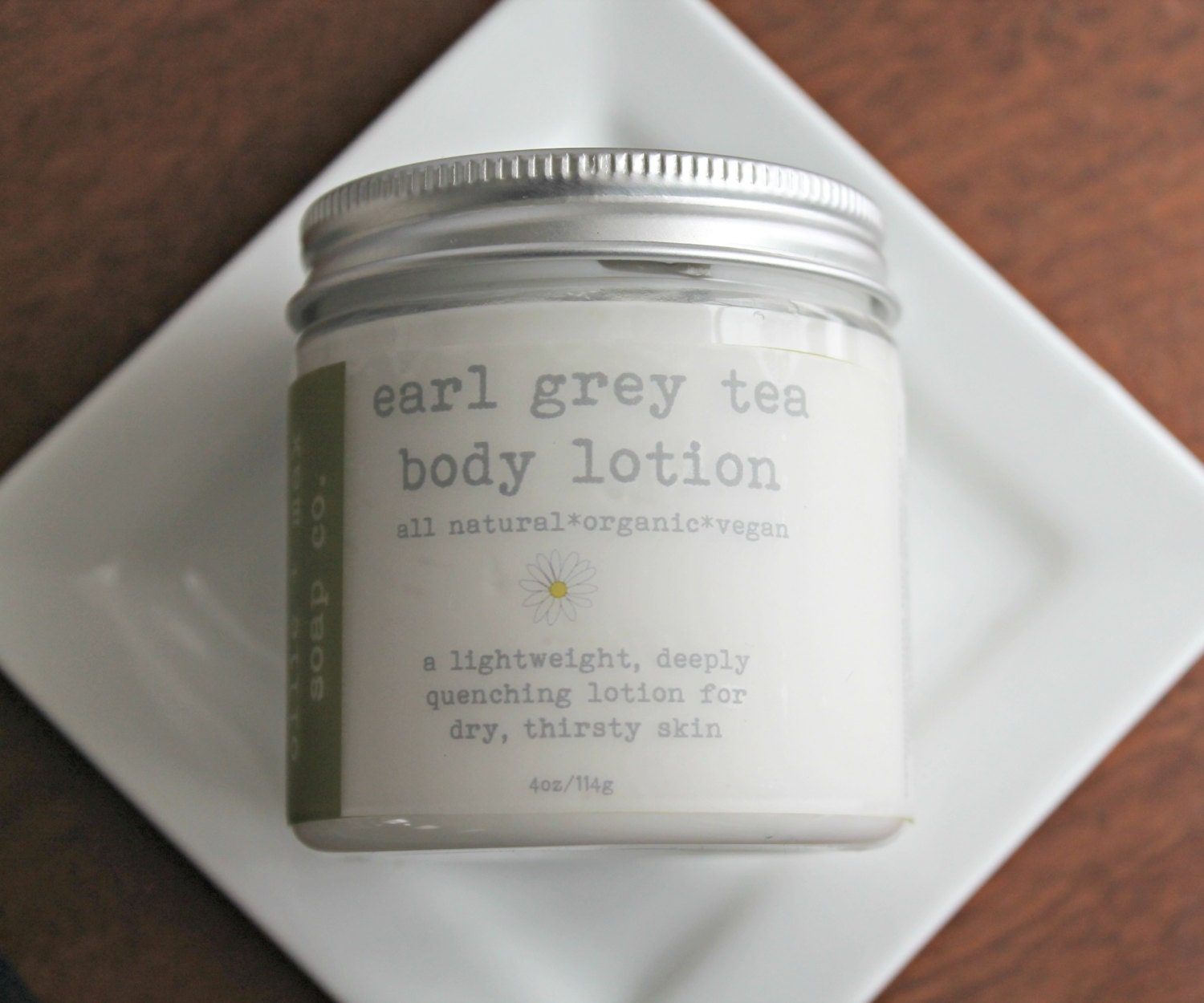 EARL GREY Body Lotion, Organic Lotion, Vegan Lotion, Hand Lotion 4oz