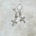 Rhinestone Cross Dangle Earrings - Free Shipping