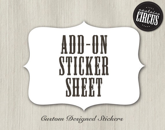 20 Additional Stickers- 1 Add-on Sticker Sheet- 2" Round Labels