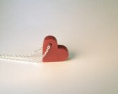 Modern Valentine Cranberry Red Heart Pendant