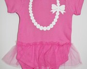 Ballerina Tutu Onesie with Pearls for Girls