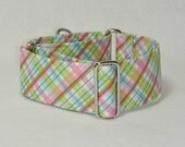 2 Inch Martingale, Greyhound Collar, Pastel Plaid