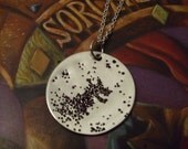 The Grim Reading Tea Leaves Bottom Of Teacup Necklace - Harry Potter & The Prisoner Of Azkaban Inspired Geekery Hand Stamped