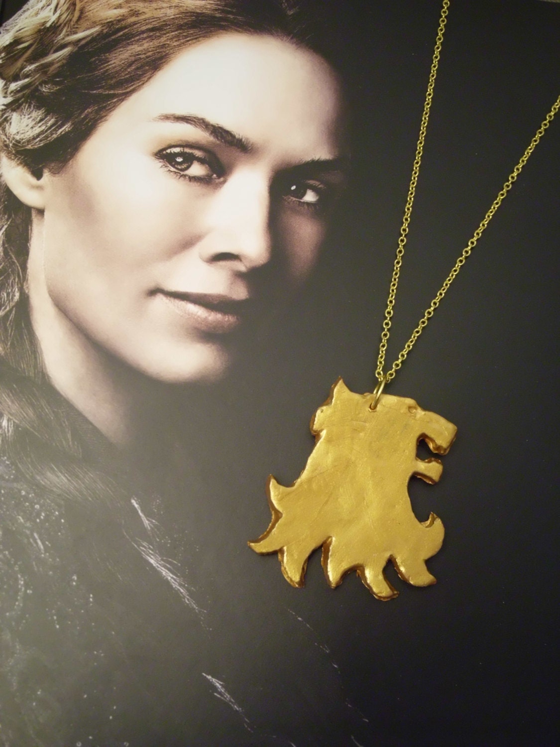House Lannister Sigil Rampant Lion Necklace A Song Of Ice And Fire Game Of Thrones HBO Inspired Gold