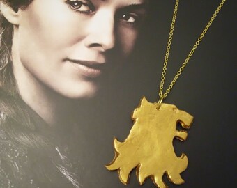 House Lannister Sigil Rampant Lion Necklace A Song Of Ice And Fire Game Of Thrones HBO Inspired Gold