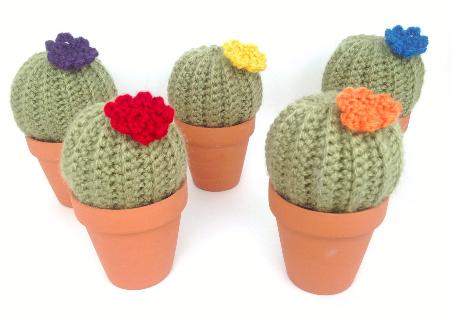 Mini Cactus Fake Plant in Clay Pot with Flower