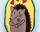 Hedgehog Painting on Wood