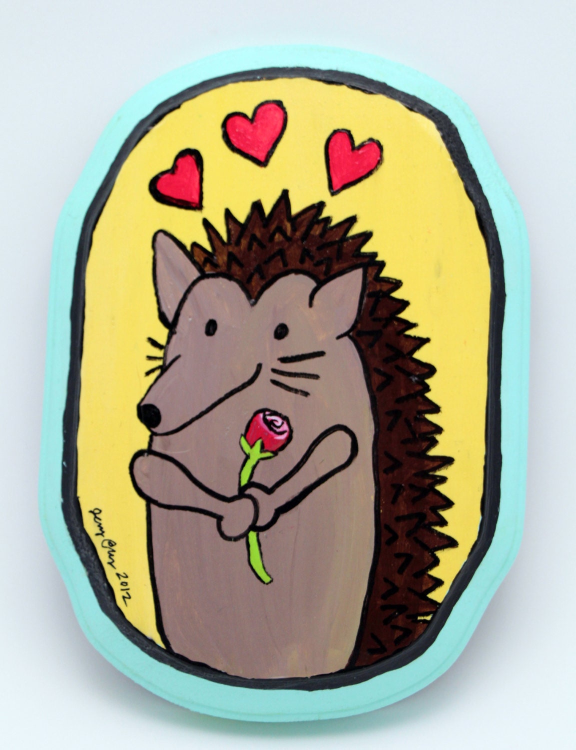 Hedgehog Painting on Wood