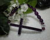 Purple Crossways Stretch Bracelet