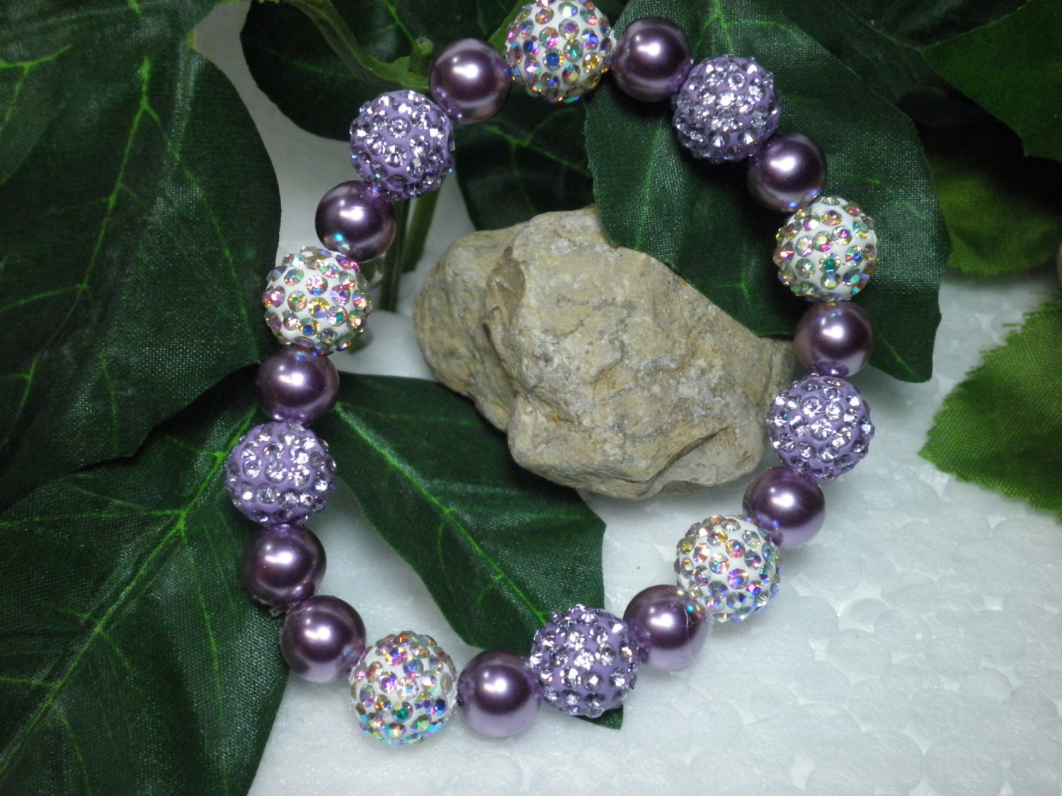 Sparkly Lavender Rhinestoned Bracelet