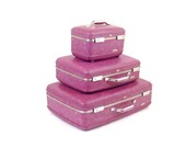 Suitcase Set Vintage Luggage Set Purple Pink