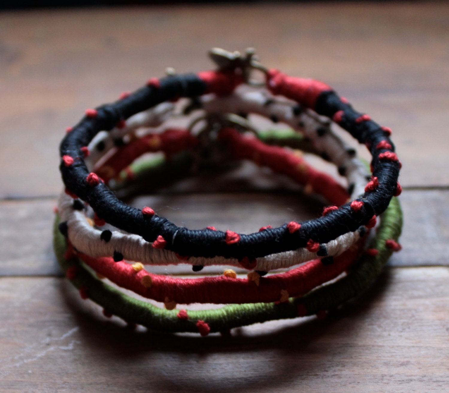 BOHEMIAN/HIPPIE  Organic Hand Wrapped Bracelet Listing for 1.