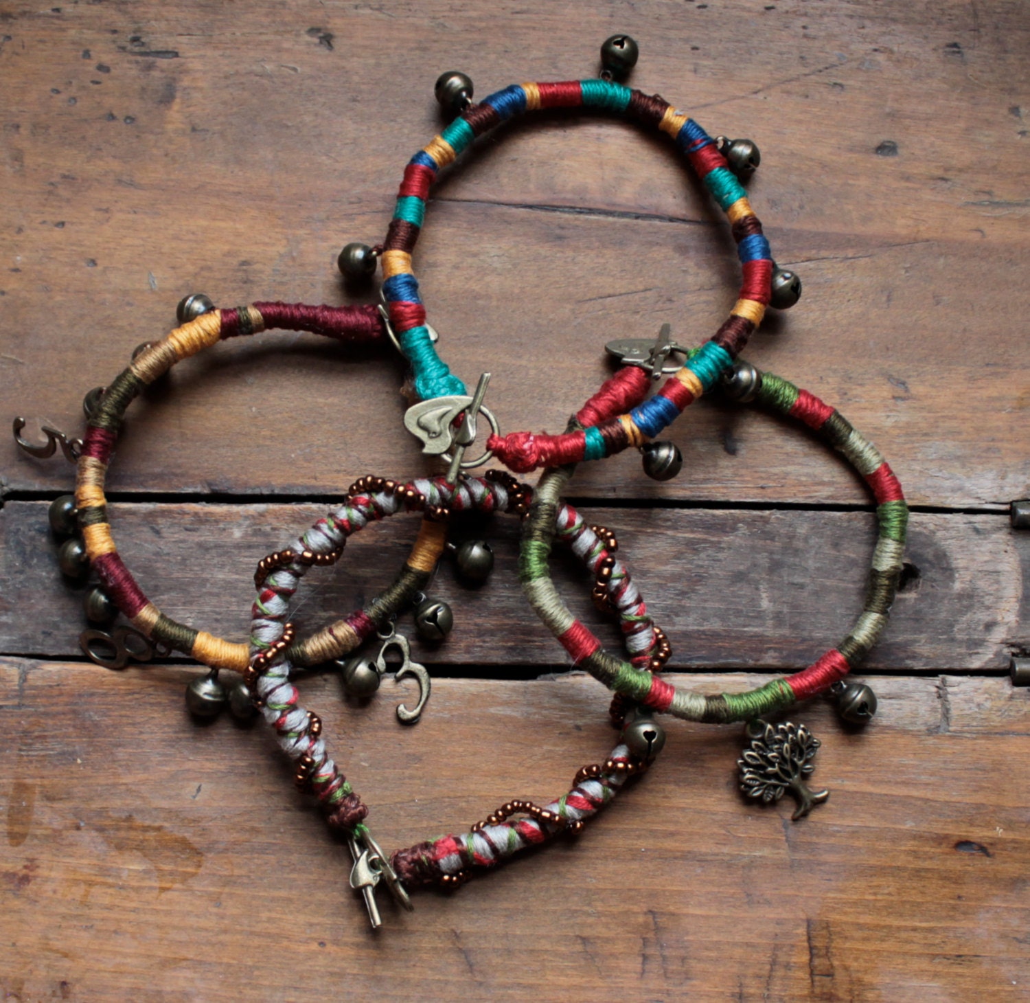 HIPPIE/BOHEMIAN Organic Cotton Handwrapped BLESSING Bracelets Special reg. 2 for 14.00