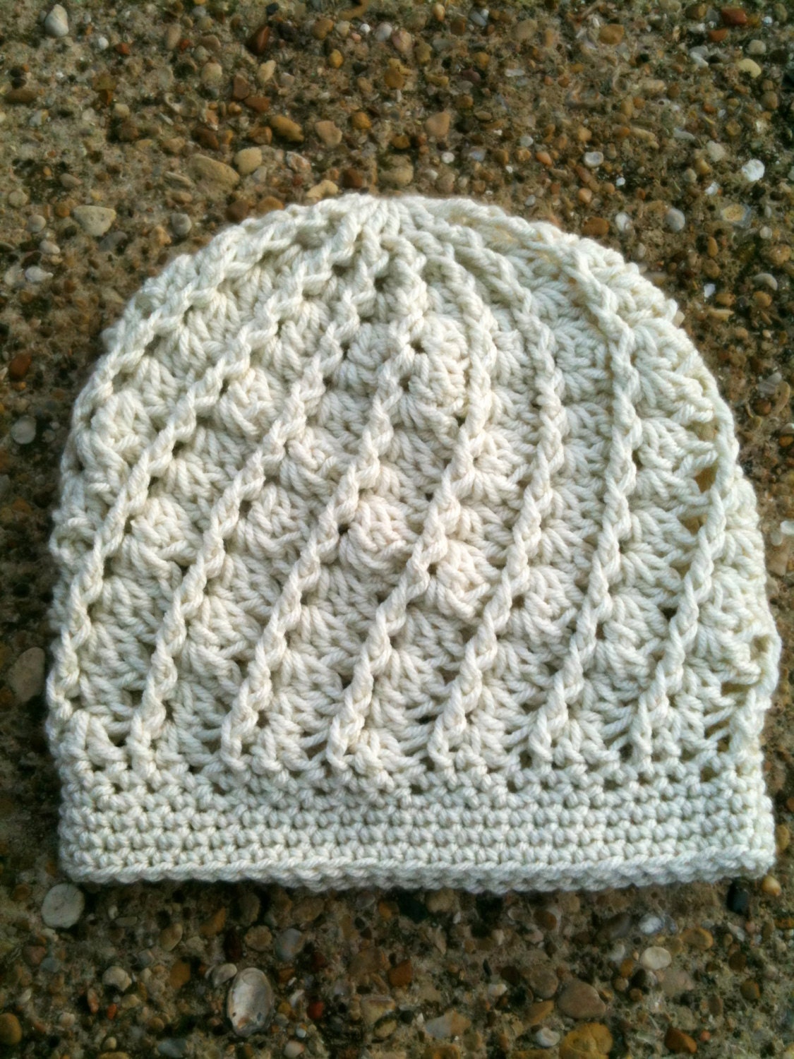 Slouchy Cream Crochet Hat