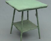 Green Square top Oak painted Cottage Garden Table